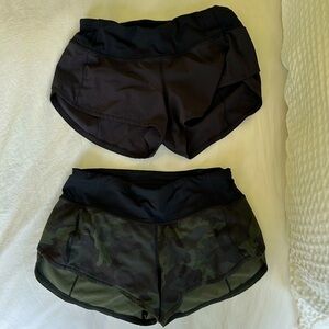 Lululemon speed up shorts black and camo